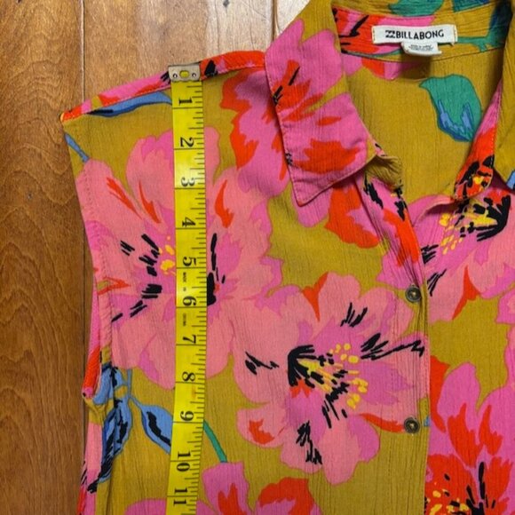 Billabong Womens Dress Size S Midi Button Floral Boho Beach Vacation Festival - Picture 11 of 13